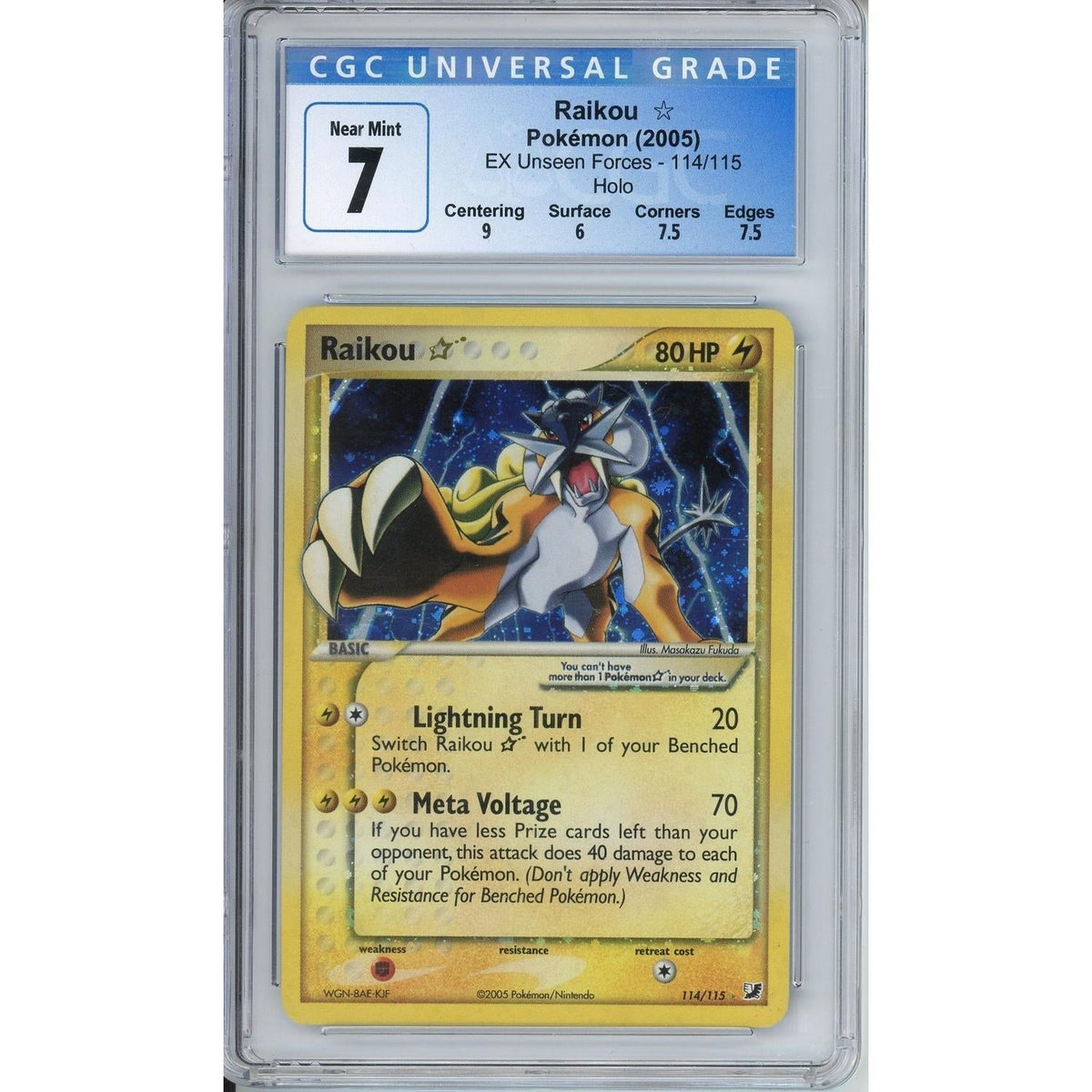 Pokémon Pokemon Graded: Raikou Gold Star CGC 7