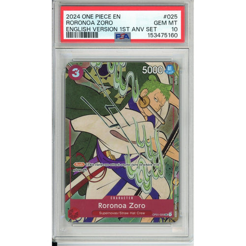 One Piece TCG One Piece Graded: Roronoa Zoro Op01-025 1st Anniversary Set (2024) PSA 10