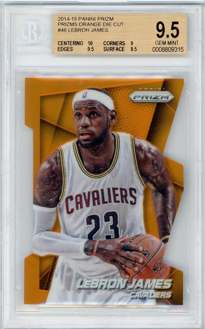 Basketball Panini Lebron James 2014-15 Panini Prizm Die-Cut Orange #'D 076/139 BGS 9.5