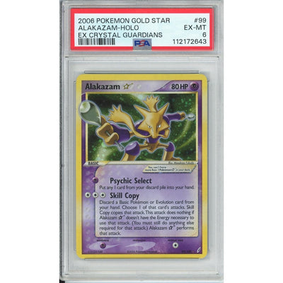 Pokémon Pokemon Graded: Alakazam Gold Star 99/100 EX Crystal Gaurdians (2006) Holo PSA 6