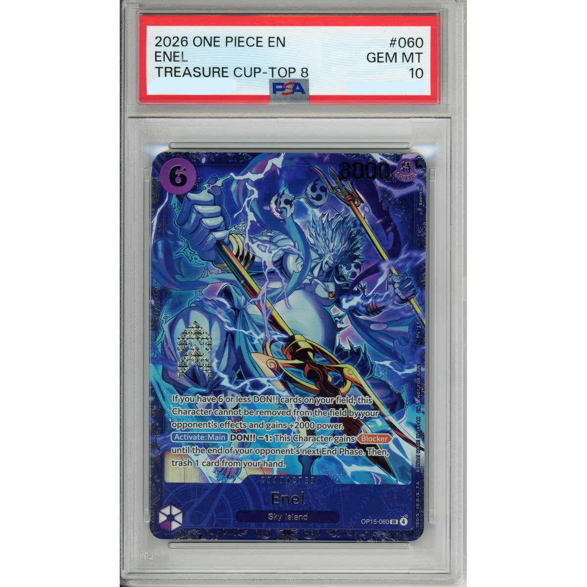 One Piece TCG One Piece Graded: Enel Op15-060 Treasure Cup 2026 Top 8 PSA 10