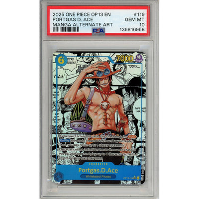 One Piece TCG One Piece Graded: Portgas D. Ace Manga Alt Art Op13-119 Carrying On His Will PSA 10
