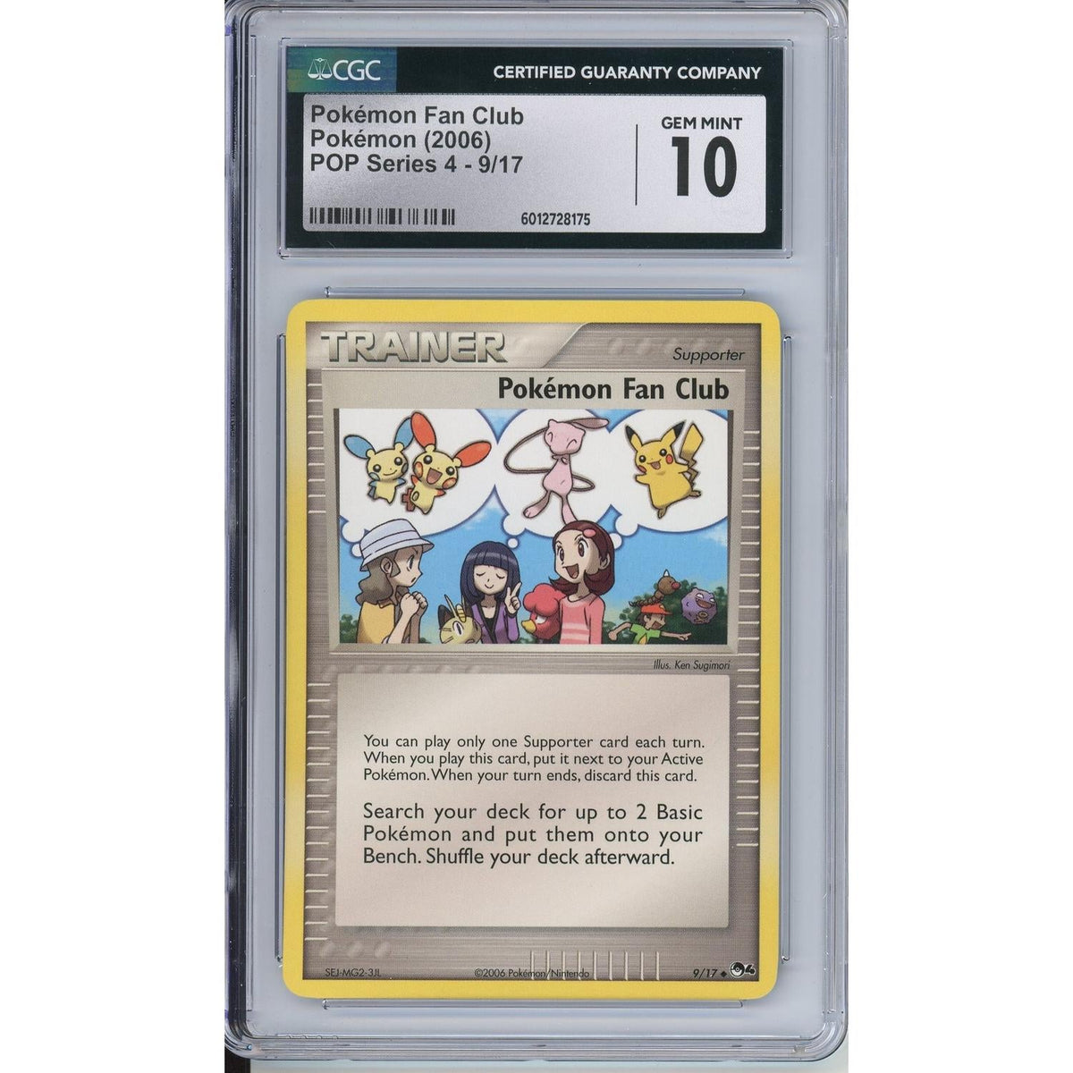 Pokémon Pokemon Graded: Pokemon Fan Club 9/17 Pop Series 4 (2016) CGC 10