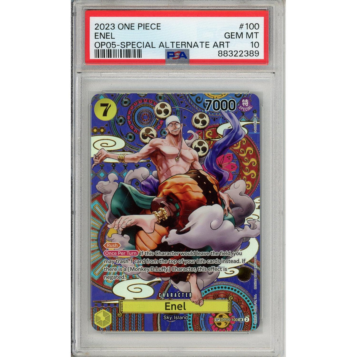 One Piece TCG One Piece Graded: Enel Special Alt Art Op05-100 Awakening Of A New Era PSA 10