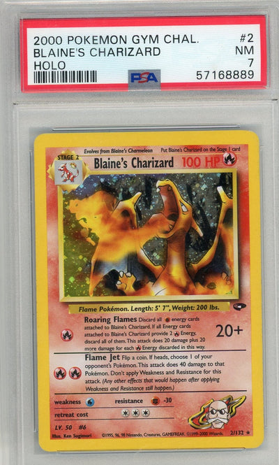 Pokémon Blaine'S Charizard PokéMon Gym Challenge Holo #2/132 PSA 7