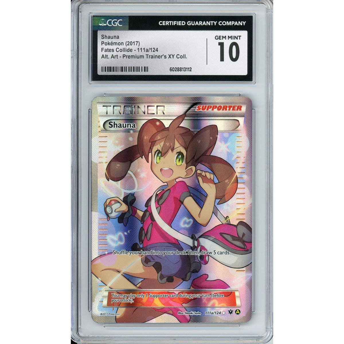 Pokémon Pokemon Graded: Trainer Shauna 111a/124 Premium Trainer'S XY Collection (2017) Alt Art CGC 10