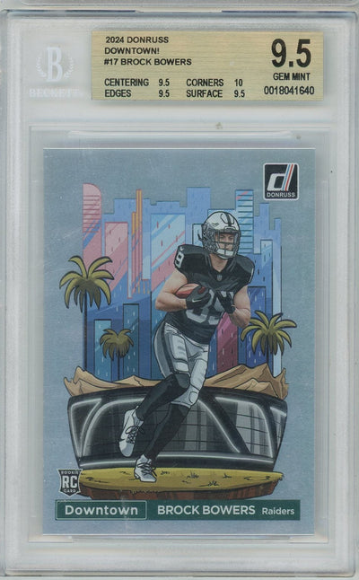 Sports Panini Brock Bowers 2024 Panini Donruss Downtown Rookie SSP BGS 9.5