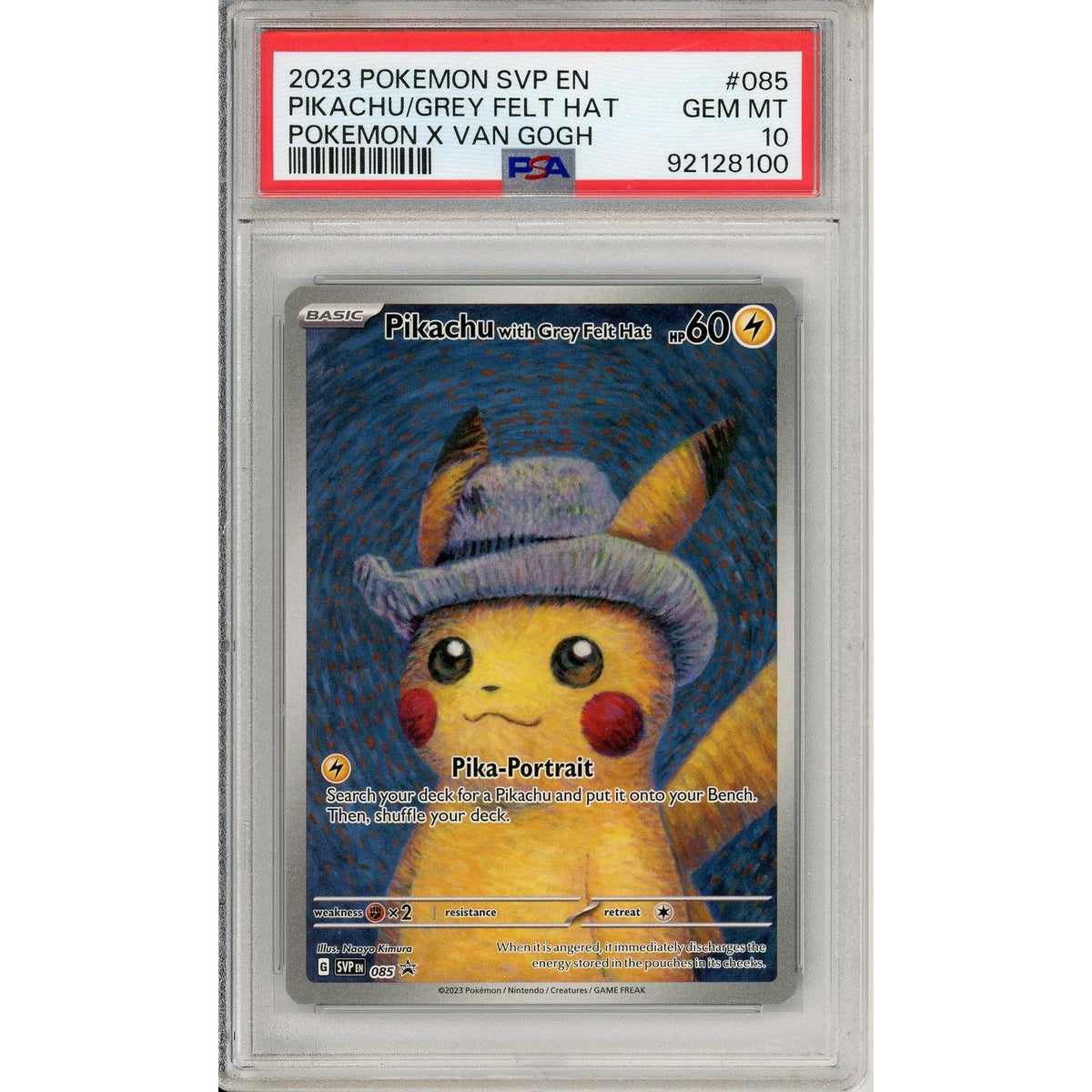 Pokémon Pokemon Graded: Pikachu With Grey Felt Hat #85 Pokemon X Van Gogh (2023) PSA 10