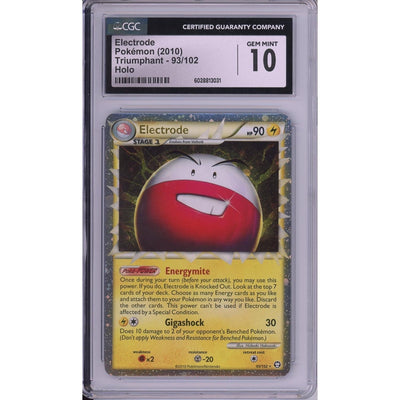 Pokémon Pokemon Graded: Electrode 93/102 Triumphant (2010) Holo CGC 10