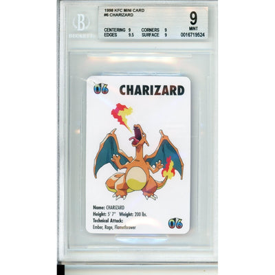 Pokémon Pokemon Graded: 1998 Kfc Mini Card Charizard #6 Beckett 9 Mint