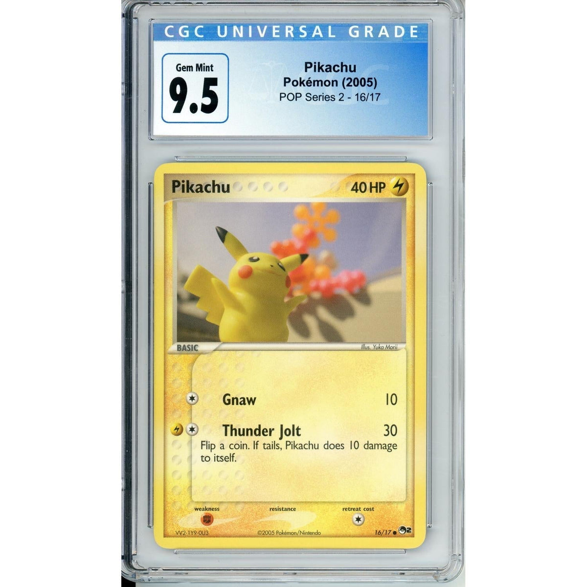 Pokémon Pokemon Graded: Pikachu 16/17 Pop Series 2 (2005) CGC 9.5