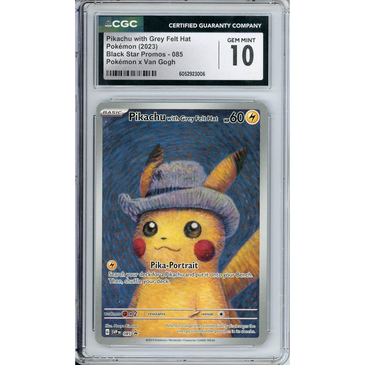 Pokémon Pokemon Graded: Pikachu With Grey Felt Hat #85 Pokemon X Van Gogh Black Star Promo (2023) CGC 10