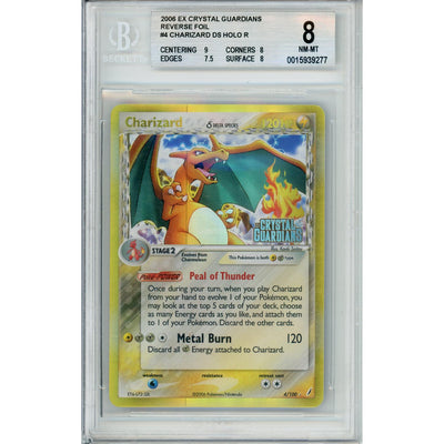 Pokémon Pokemon Graded: Charizard 4/100 Crystal Guardians (2006) Reverse Foil Beckett 8