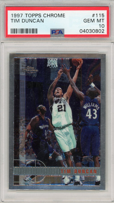 Basketball Topps Tim Duncan 1997-98 Topps Chrome Rc #115 PSA 10