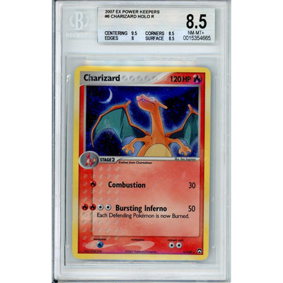 Pokémon Pokemon Graded: Charizard 6/108 EX Power Keepers (2007) Holo Beckett 8.5