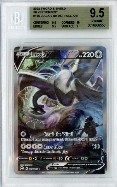 Pokémon Lugia V 2022 Pokemon Silver Tempest Full Art #186/195 BGS 9.5