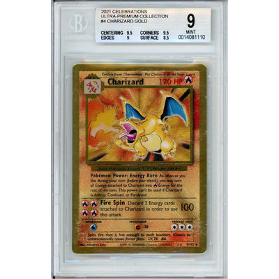 Pokémon Pokemon Graded: Charizard 4/102 Ultra Premium Collection (2021) Gold Metal Beckett 9