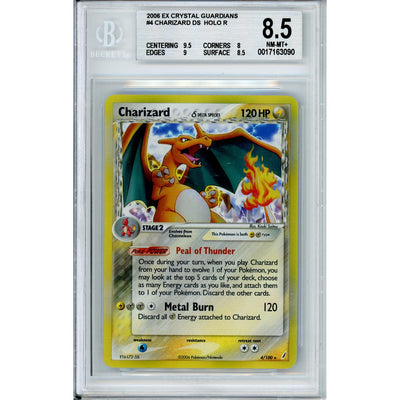 Pokémon Pokemon Graded: Charizard 4/100 EX Crystal Gaurdians (2006) Beckett 8.5