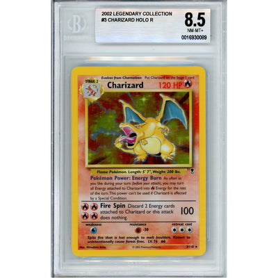 Pokémon Pokemon Graded: Charizard 3/110 Legendary Collection (2002) Holo Beckett 8.5