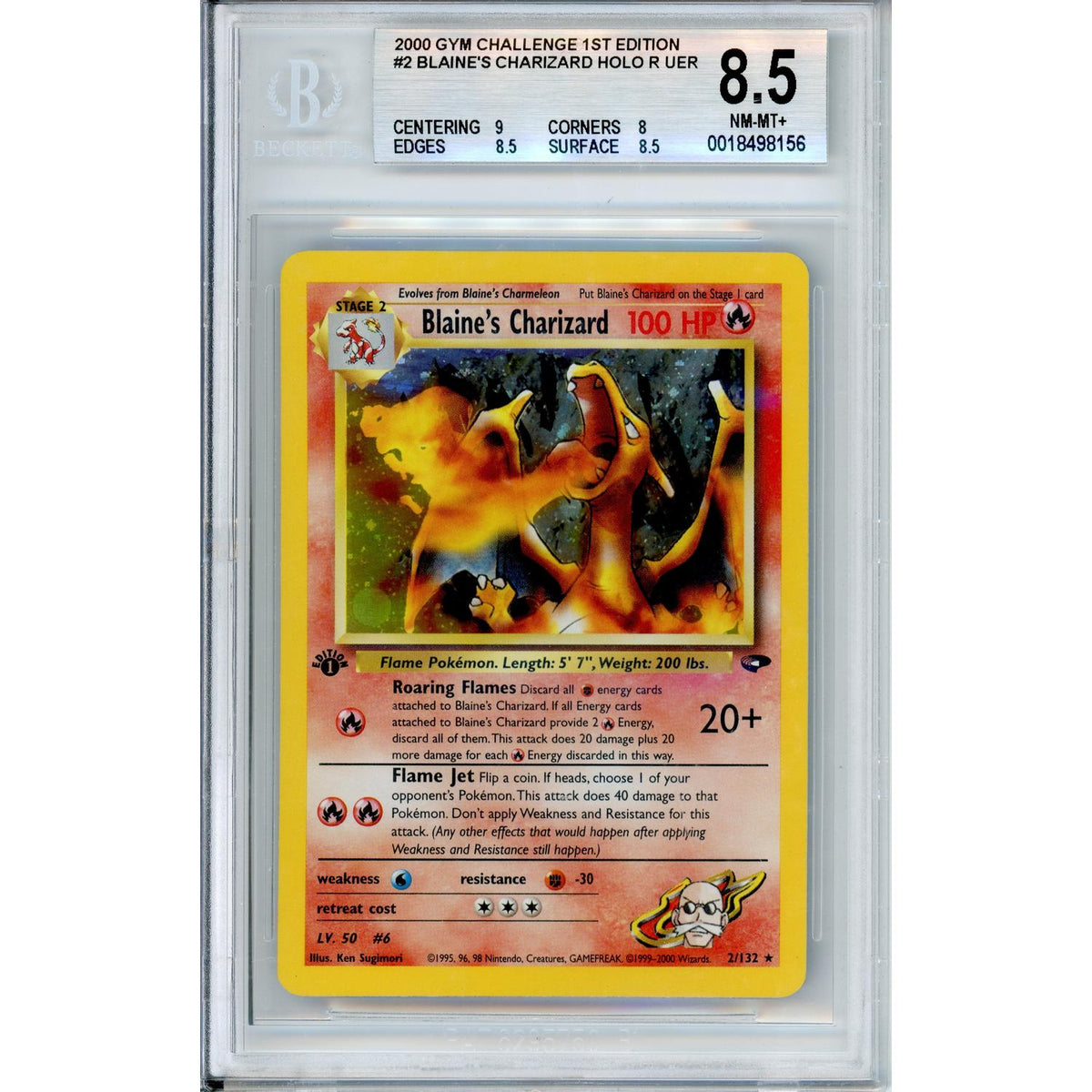 Pokémon Pokemon Graded: Blaine'S Charizard 1st Edition 2/132 Gym Challenge (2000) Beckett 8.5