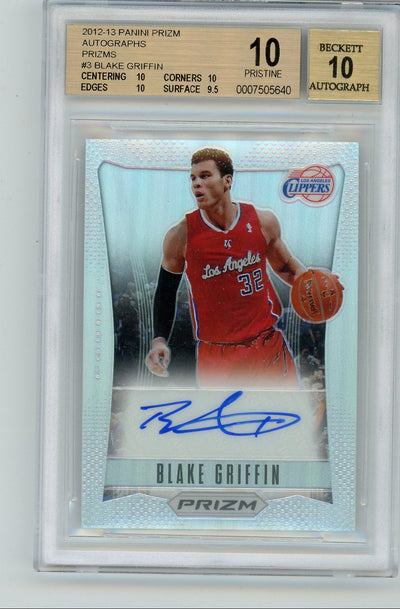 Basketball Panini Blake Griffin 2012-13 Panini Prizm Autograph Silver #'D 18/25 BGS 10 Auto 10