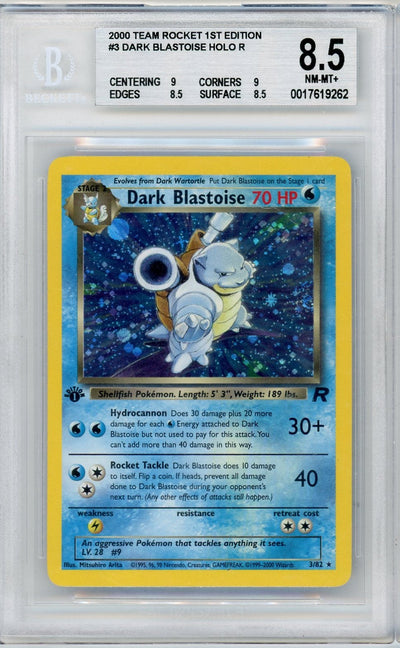 Pokémon Dark Blastoise PokéMon Team Rocket 1st Edition Holo #3/82 BGS 8.5