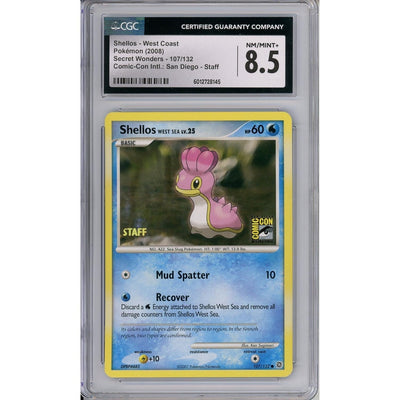 Pokémon Pokemon Graded: Shellos Staff 107/132 Secret Wonders San Diego Comic-Con CGC 8.5