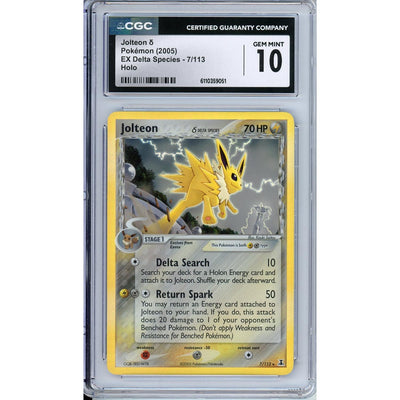 Pokémon Pokemon Graded: Jolteon Delta Species 7/113 EX Delta Species (2005) Holo CGC 10