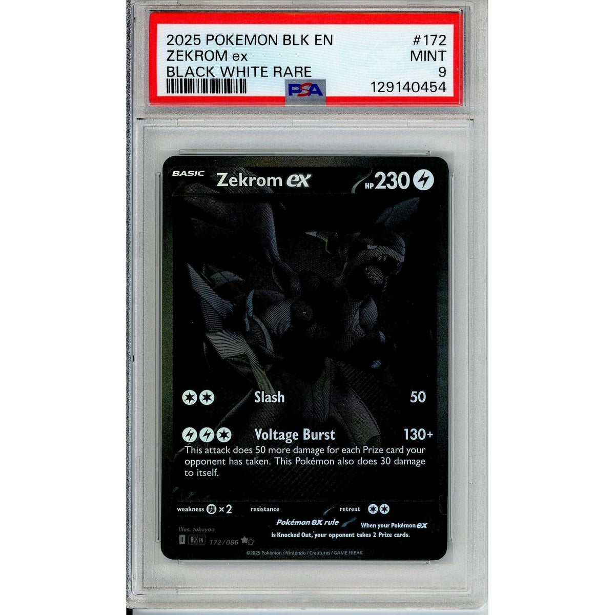 Pokémon Pokemon Graded: Zekrom EX 172/86 Black Bolt (2025) SIR PSA 9
