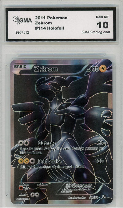 Pokémon Zekrom 2011 Pokemon Black And White #114/114 Gma 10