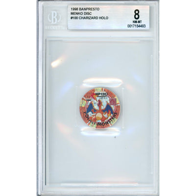 Pokémon Pokemon Graded: Charizard #100 Banpresto Menko Disc (1998) Beckett 8