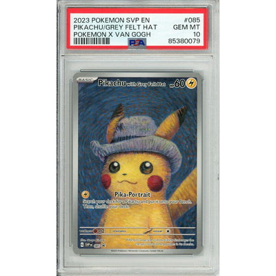 Pokémon Pokemon Graded: Pikachu With Grey Felt Hat #85 Pokemon X Van Gogh Promo (2023) PSA 10