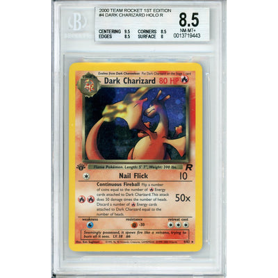 Pokémon Pokemon Graded: Dark Charizard 1st Edition 4/82 Team Rocket (2000) Holo Beckett 8.5