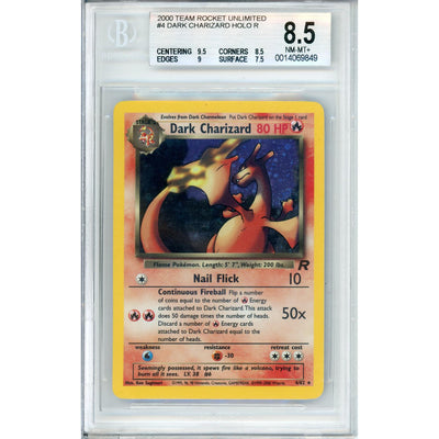 Pokémon Pokemon Graded: Dark Charizard 4/82 Team Rocket (2000) Beckett 8.5