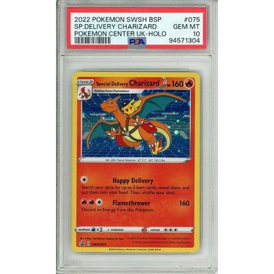 Pokémon Pokemon Graded: Special Delivery Charizard #Swsh075 Pokemon Center Uk Promo (2022) Holo PSA 10