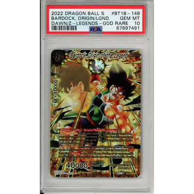 Dragon Ball Dragon Ball Graded: Bardock, Origin Of The Legend Bt18-148 God Rare PSA 10