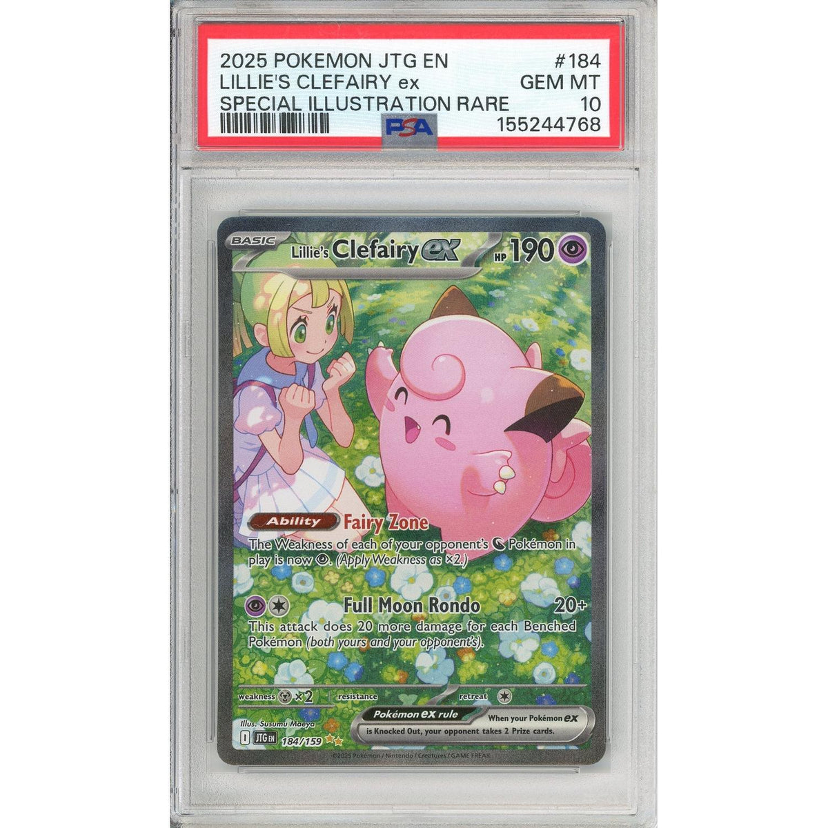 Pokémon Pokemon Graded: Lillie'S Clefairy EX 184/159 Journey Together (2025) SIR Holo PSA 10