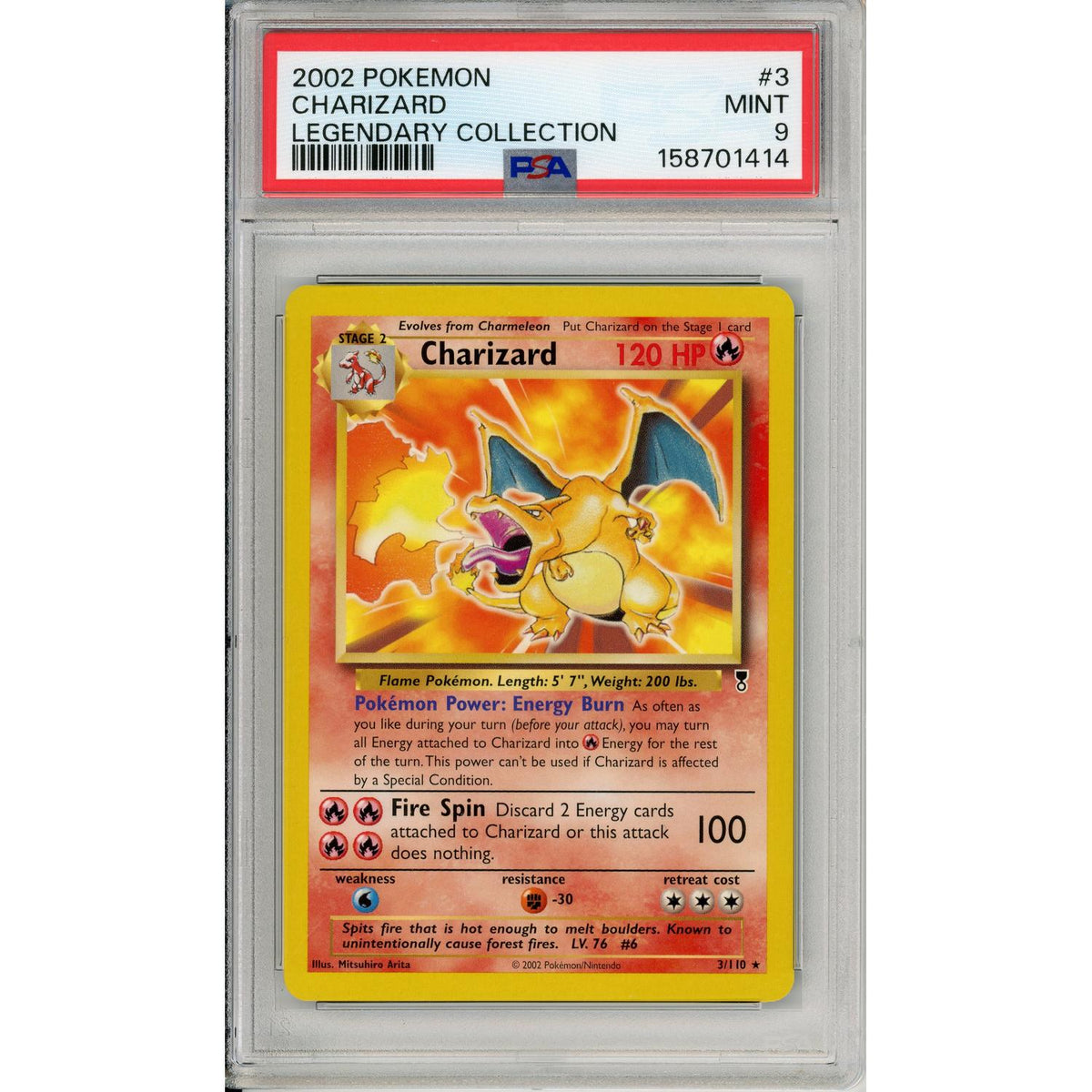 Pokémon Pokemon Graded: Charizard 3/110 Legendary Collection (2002) PSA 9