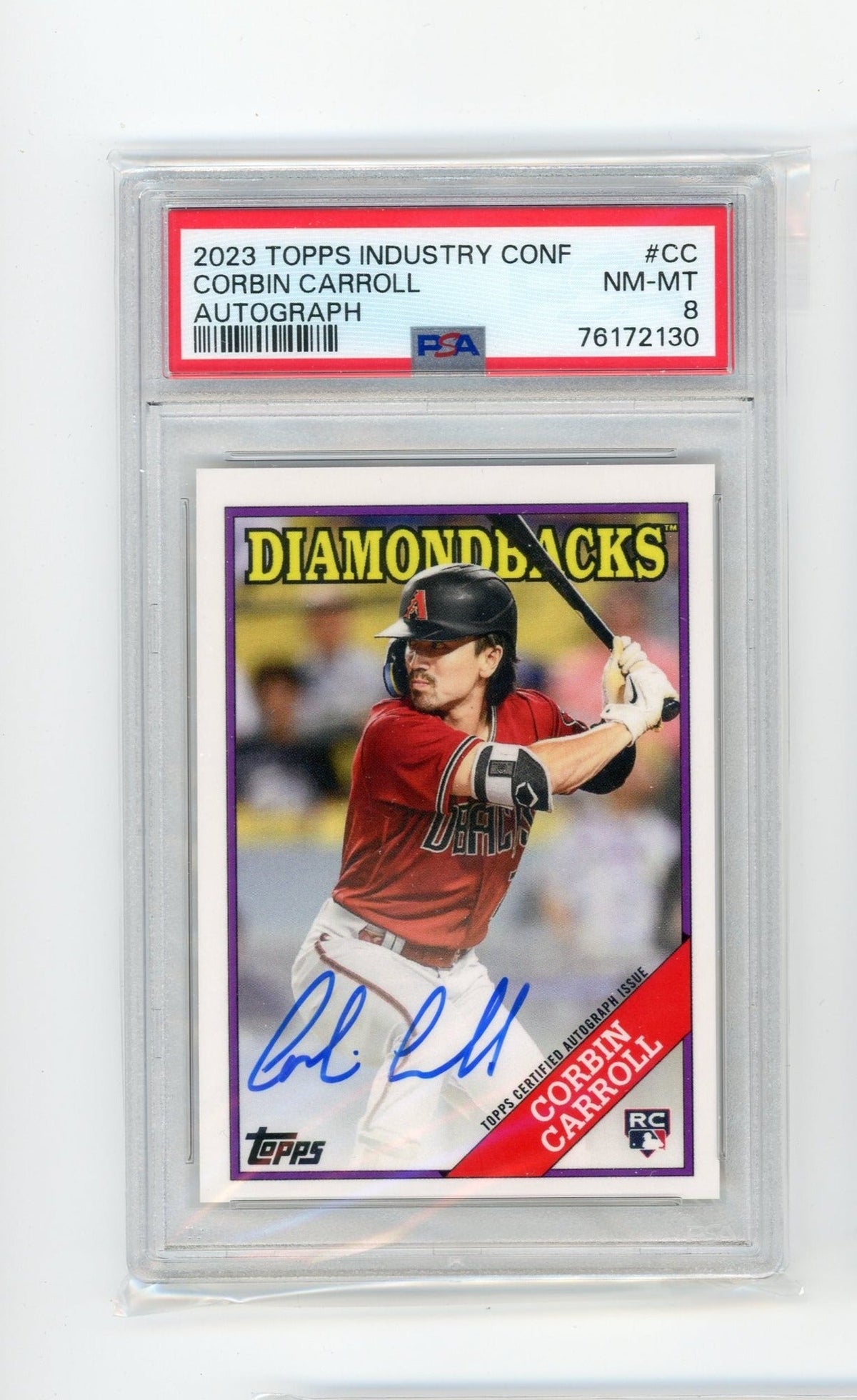 Baseball Topps Corbin Carroll 2023 Topps Industry Conference Autograph PSA 8 Rookie Card