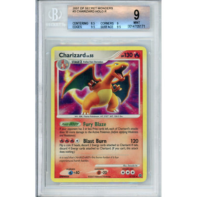 Pokémon Pokemon Graded: Charizard 3/132 Secret Wonders (2007) Holo Beckett 9