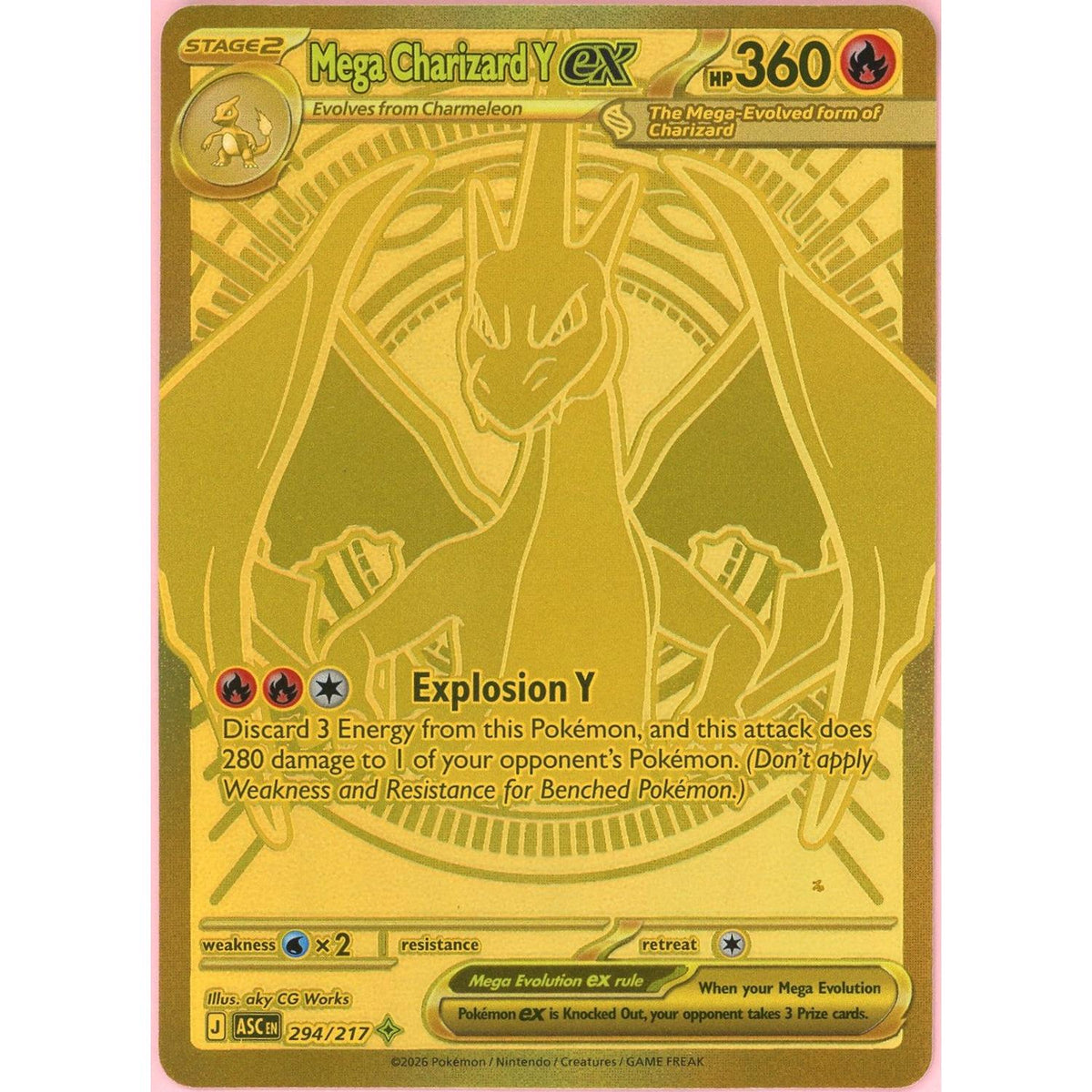 Pokémon Pokemon Single: Mega Charizard Y EX 294/217 Ascended Heroes (2026) Hyper Rare NM