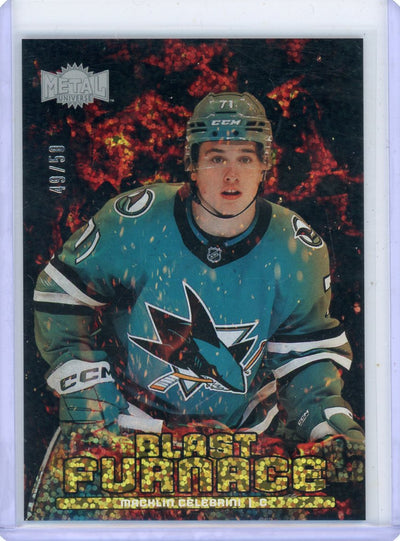 Hockey Upper Deck Macklin Celebrini 2024-25 Upper Deck Metal Universe Blast Furnace Gold Rc #'D 49/50