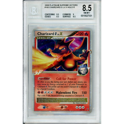 Pokémon Pokemon Graded: Charizard 143/147 Platinum Supreme Victors (2009) Holo Beckett 8.5