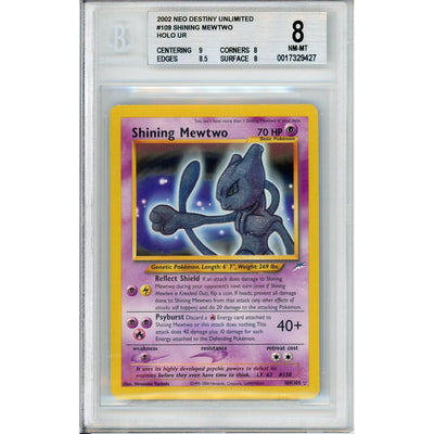Pokémon Pokemon Graded: Shining Mewtwo 109/105 Neo Destiny Unlimited (2002) Holo Beckett 8