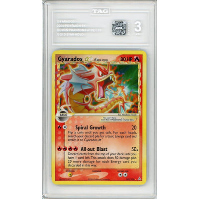 Pokémon Pokemon Graded; Gyarados Gold Star 102/110 Holon Phantoms (2006) Holo Tag 3