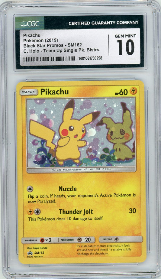 Pokémon Pikachu Pokemon Black Star Promos Team Up Single Pack Blister Sm162 CGC 10