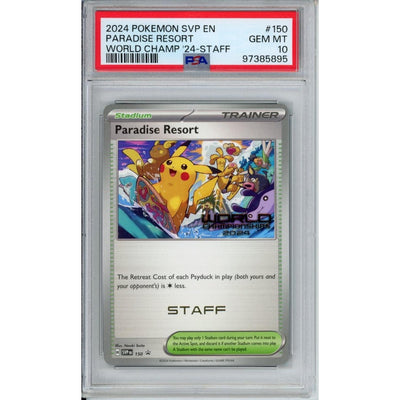 Pokémon Pokemon Graded Singles: Paradise Resort World Championships 2024 Staff English PSA 10