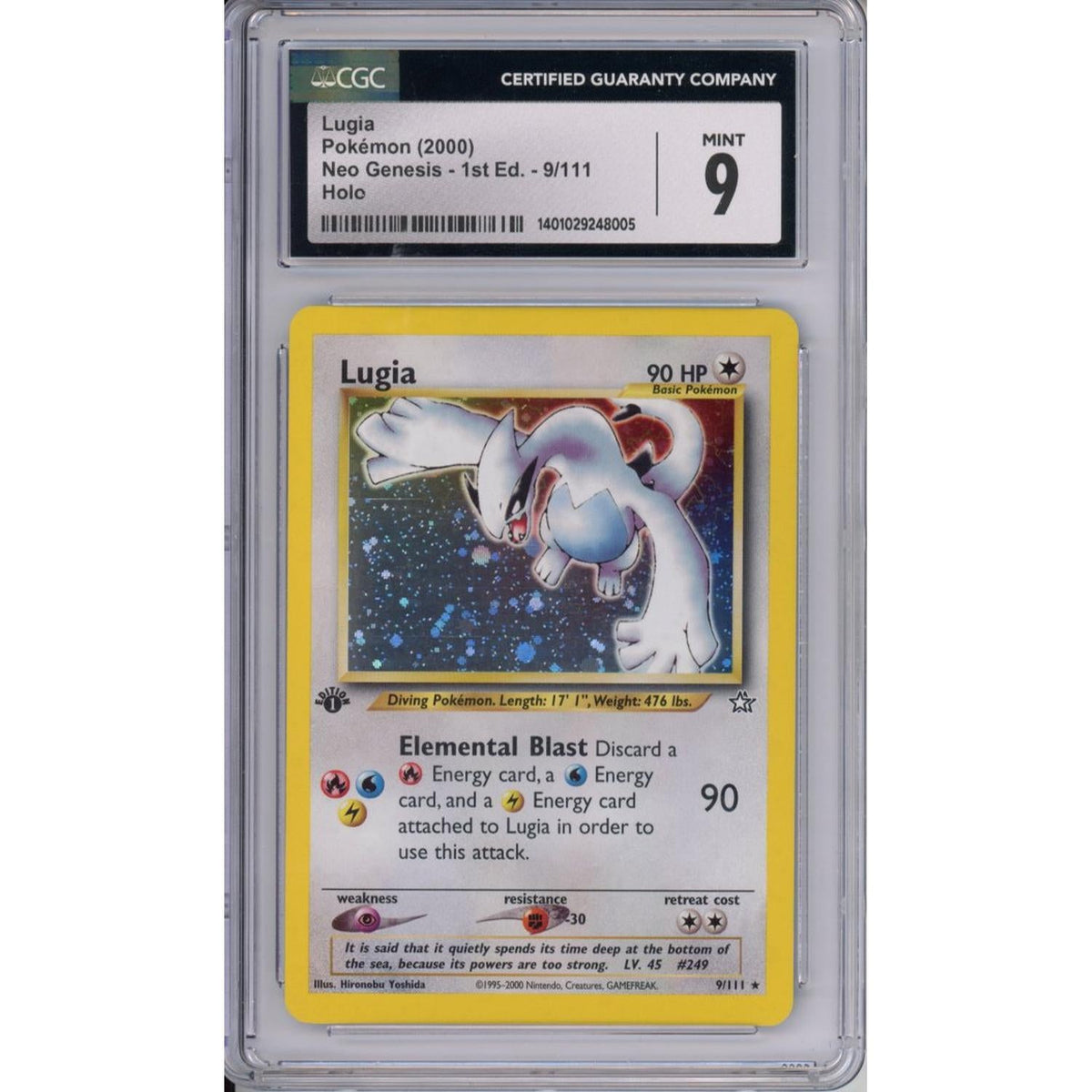 Pokémon Pokemon Graded: Neo Genesis 1st Edition Lugia CGC 9