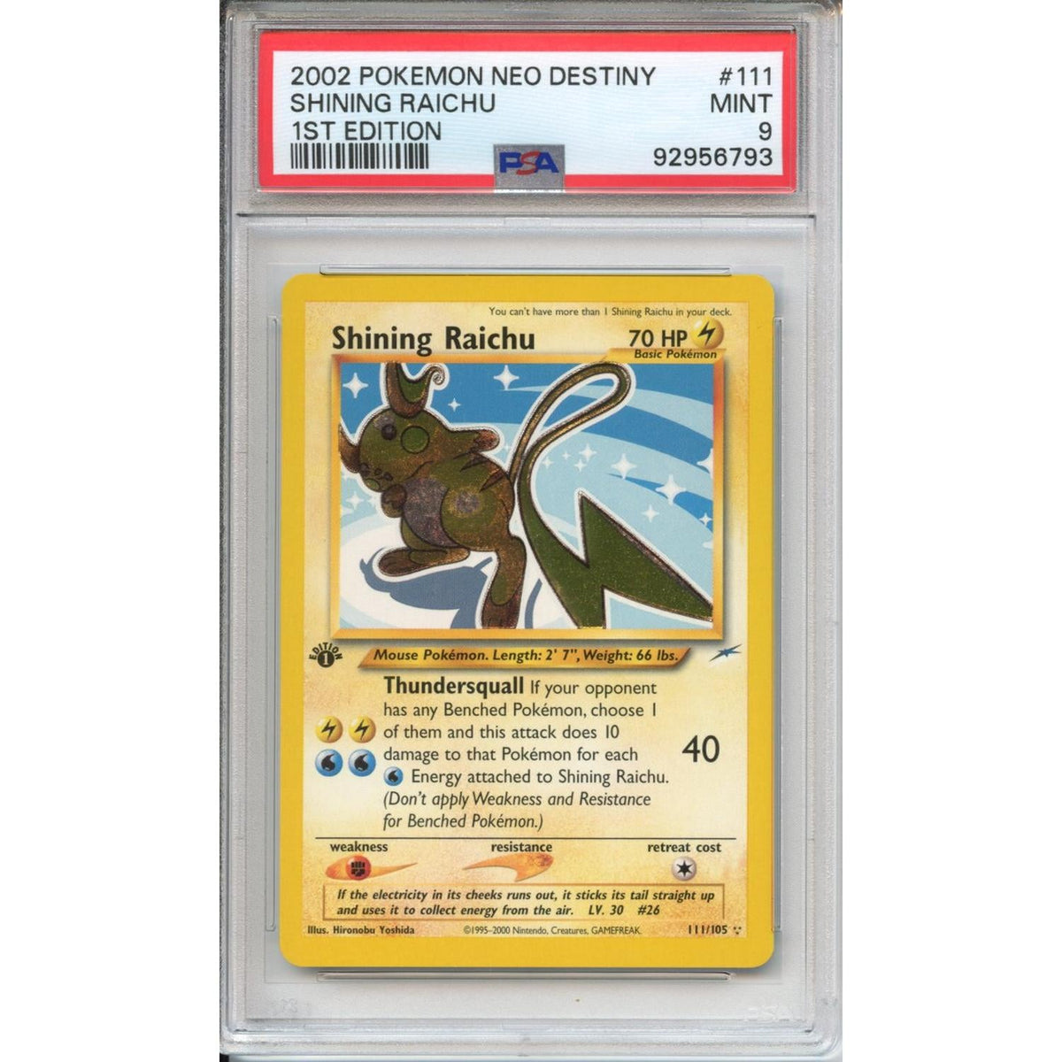 Pokémon Pokemon Graded: 1st Edition Shining Raichu PSA 9