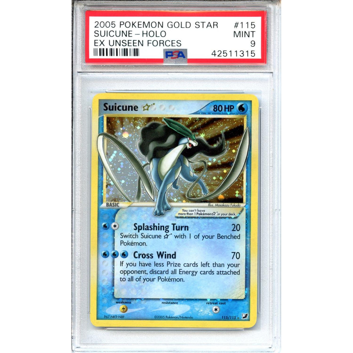 Pokémon Pokemon Graded: Gold Star Suicune PSA 9